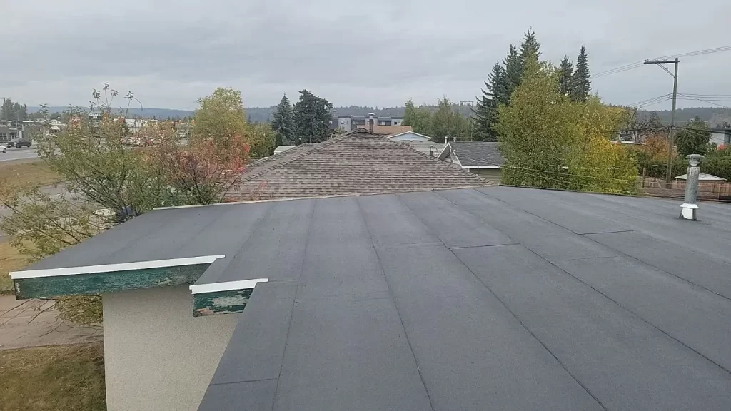 Residential home with a low slope roof